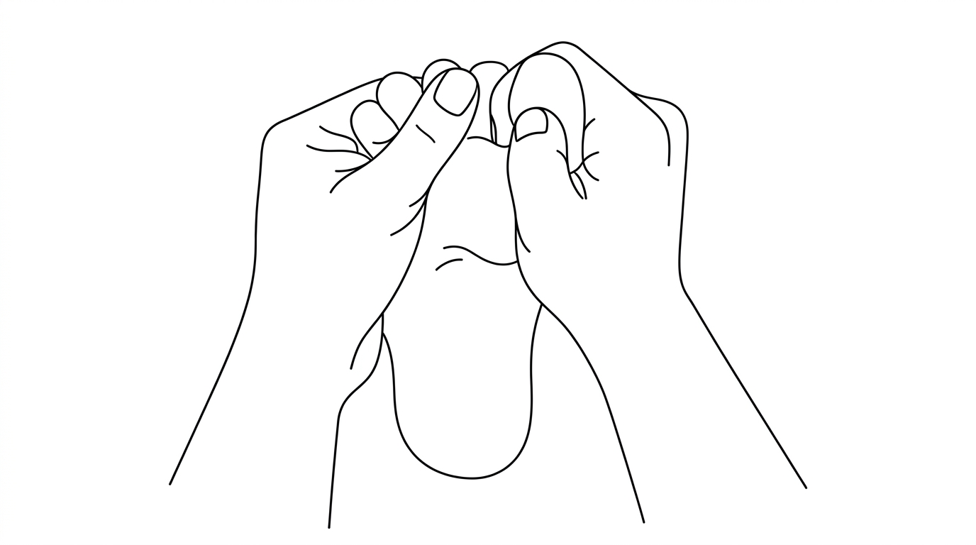 Hands massaging feet
